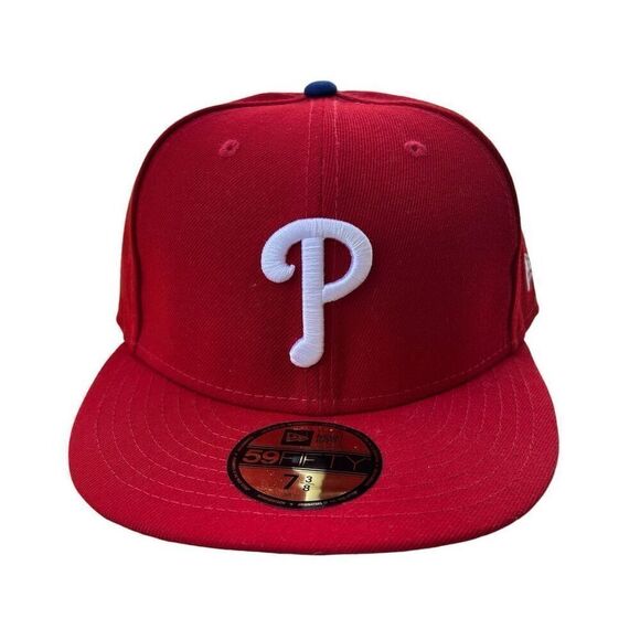 Philadelphia Phillies 59FIFTY New Era Red Fitted Cap Size 7 3/8 - Picture 1 of 7